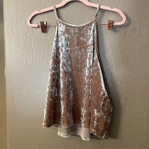 tan velvet tank top